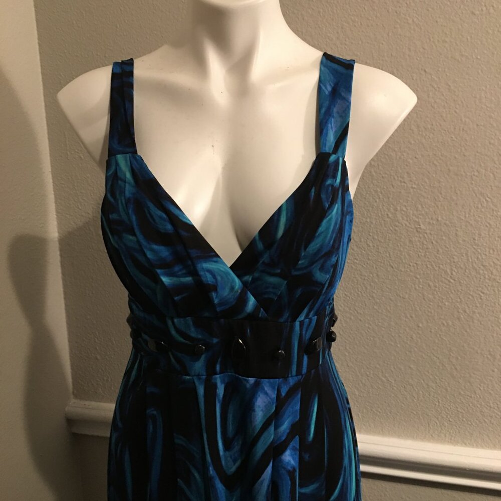 Bisou Bisou Sleeveless Blue  Maxi  Dress  So Sexy  Large up to 40 bust B1 - Picture 6 of 6
